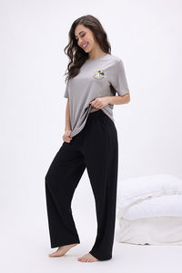 Zivame Disney Knit Cotton Loungewear Set - Black Beauty — thumbnail 4